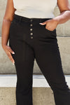 Judy Blue High Waist Button Fly Bootcut Jeans in Black