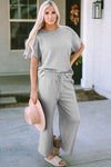 Textured Pants Set