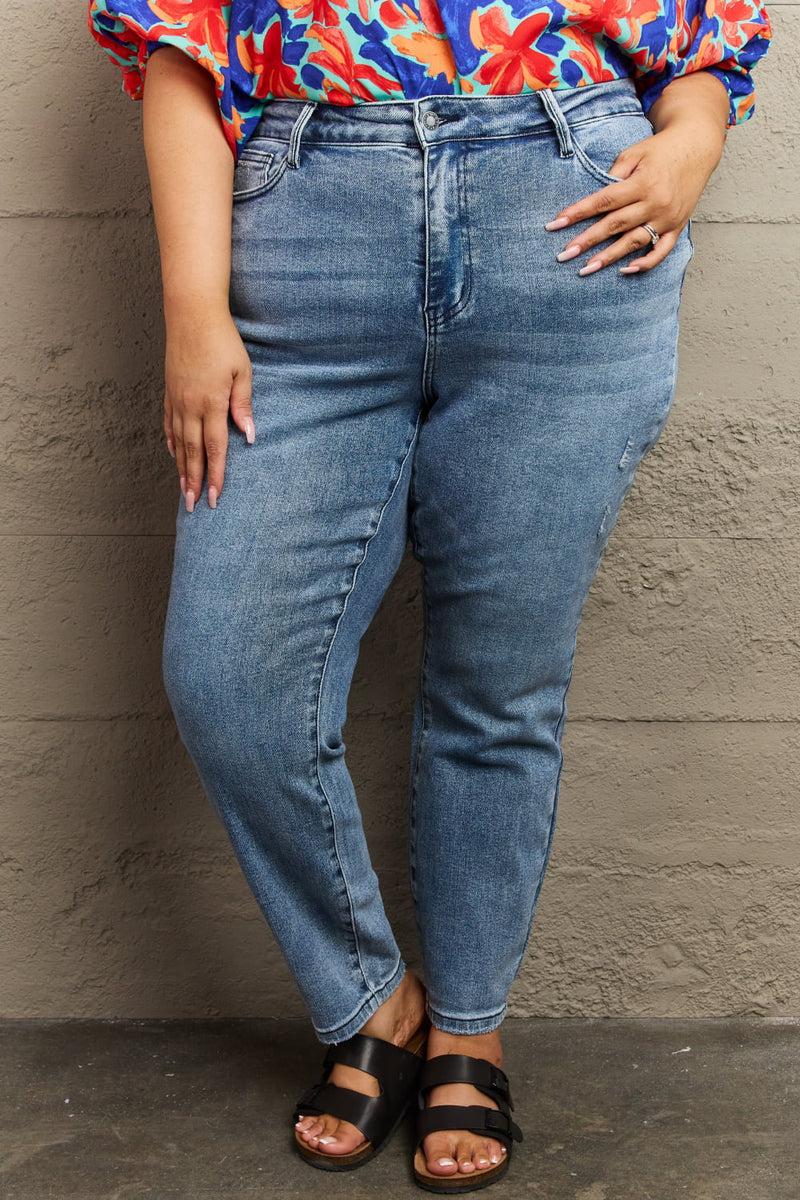 Judy Blue Kayla Full Size High Waist Distressed Slim Jeans