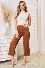 Judy Blue Straight Leg Cropped Jeans in Camel