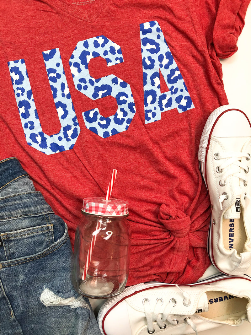 Cheetah USA V-Neck T-Shirt PREORDER