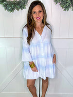 Blue Guaze Button Up Dress