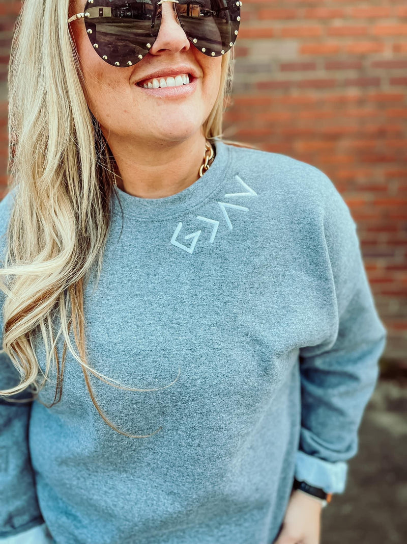 God is Greater Embroidered Sweatshirt