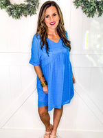 Blue Swiss Dot Dress STEAL