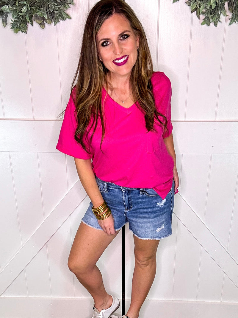 High Rise Frayed Judy Blue Shorts