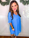 Blue Swiss Dot Dress STEAL