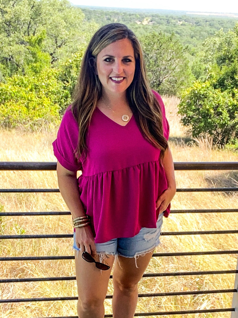 Babydoll Top in Magenta