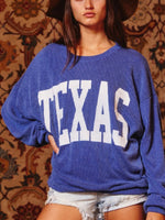 Corded Texas Pullover in Royal Blue