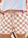 Tan Check Athletic Shorts