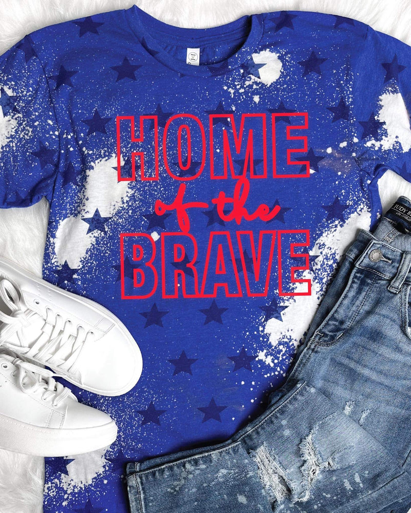 Home of the Brave Star Bleached T-Shirt