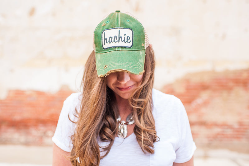 Green Vintage Distressed “Hachie” Hat PREORDER